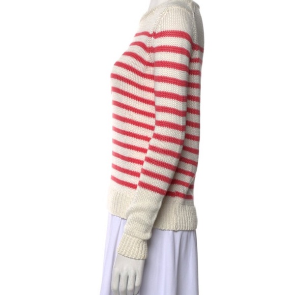 Theory Striped Cream and Red Women's Sweater - Picture 2 of 3